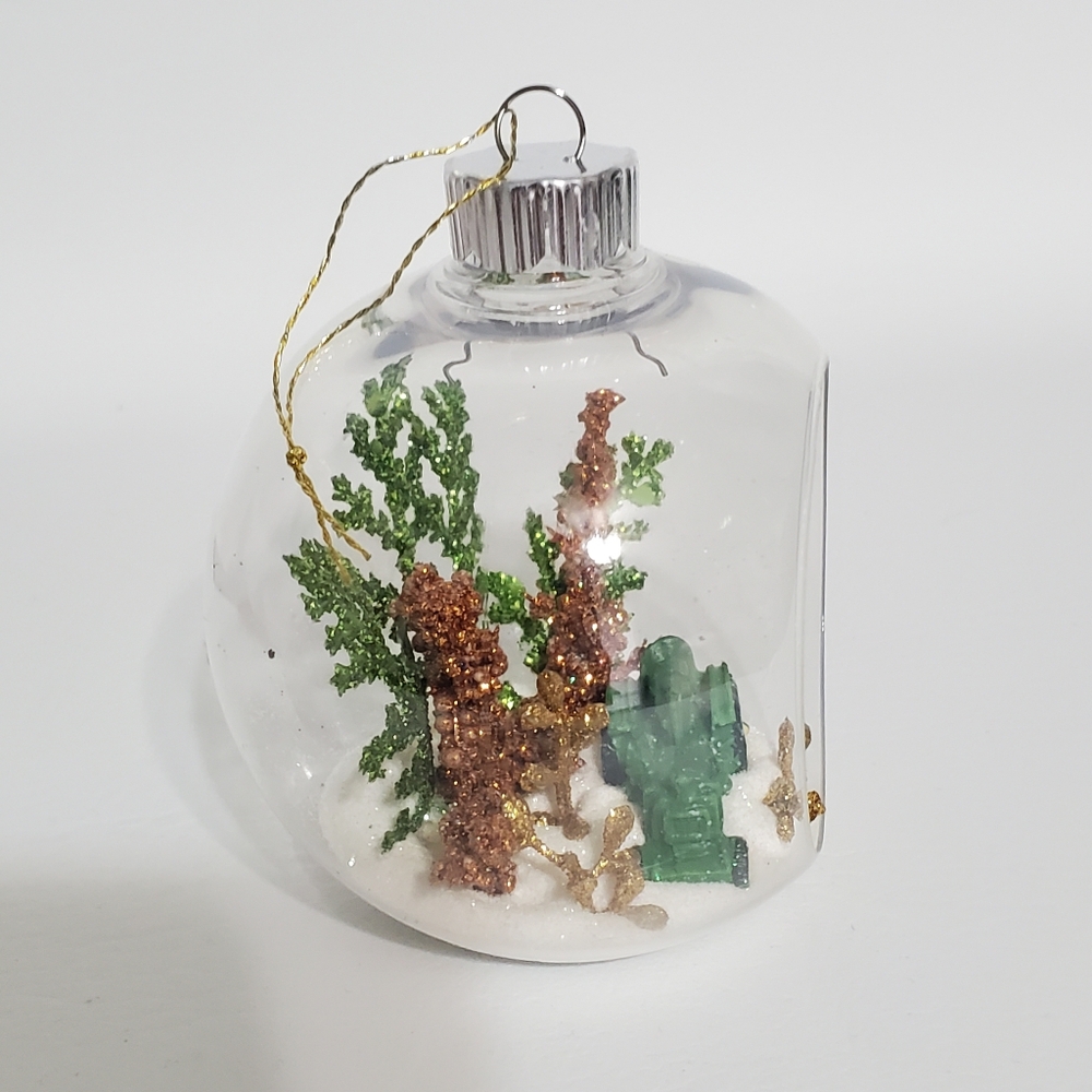 New Handmade Rustic Green and Gold Tractor Christmas Ornament - Picture 4 of 4